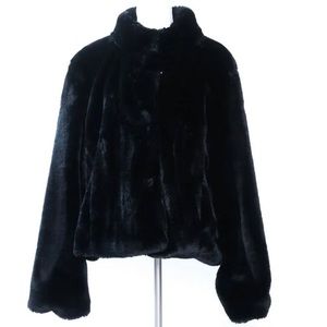 Lauren Ralph Lauren Black Faux Fur Womans Coat XL